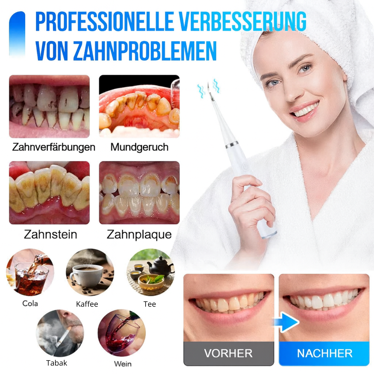 EVatmaster Zahnreinigungsset – Komplette Pflege Für Deine Zähne Zu Hause, Praktisch Und Effektiv