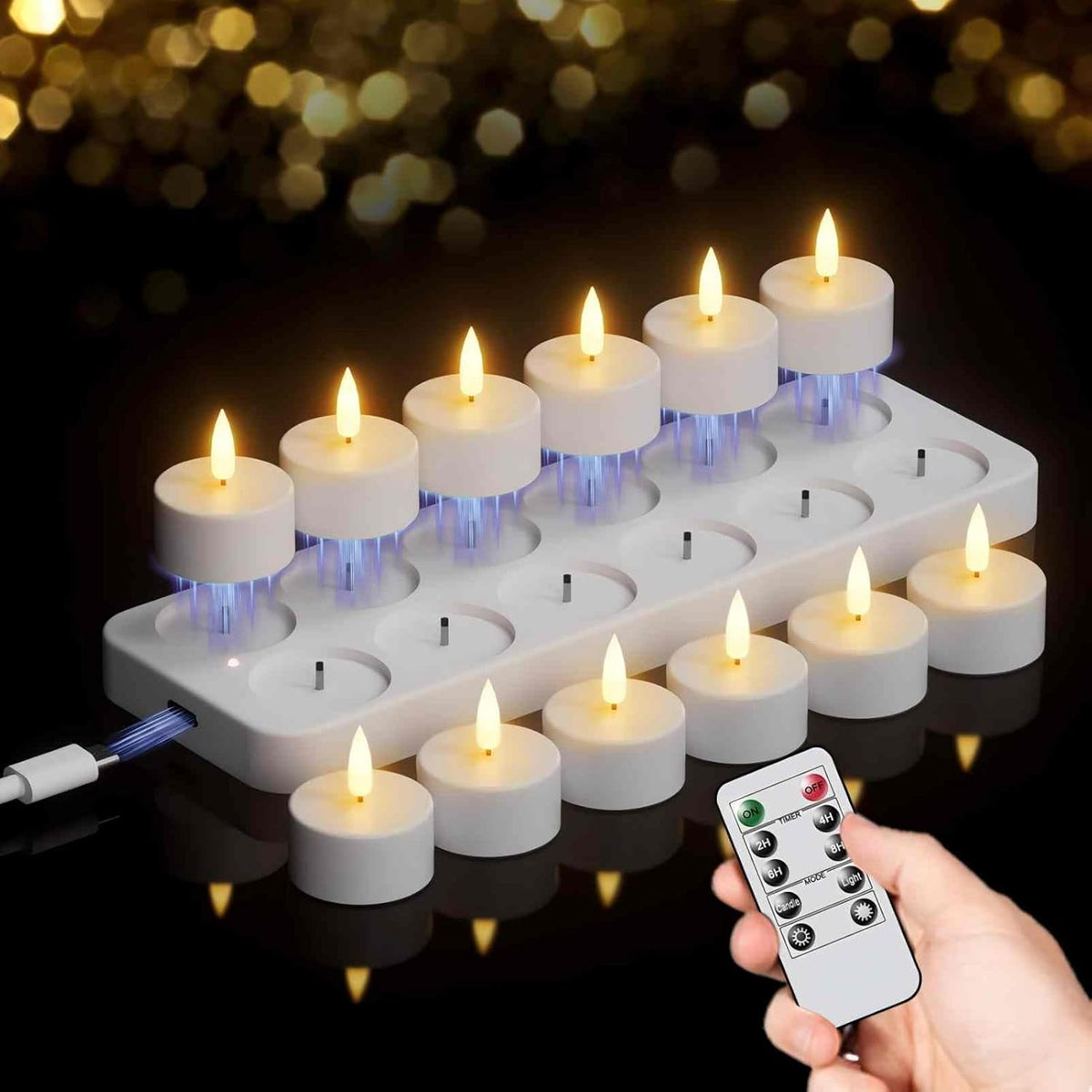 LED Kerzen ohne Flamme | flammenlose Kerzen kaufen | Wohnzimmer Kerzendeko